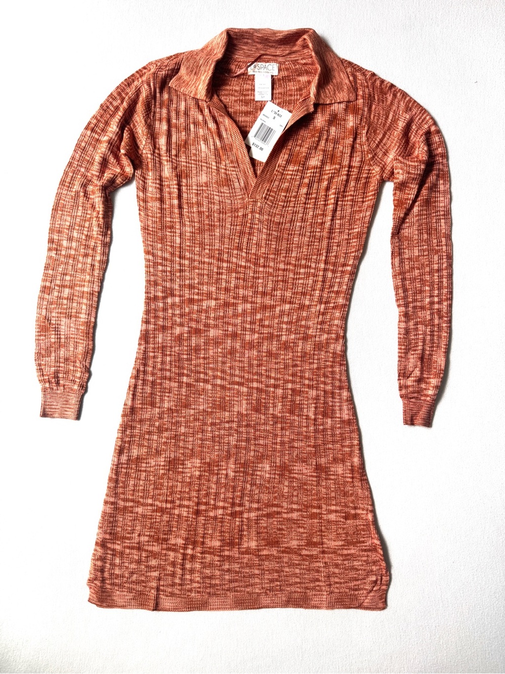 L*Space Aria Ribbed Knit Mini Dress Terracotta NWT XS/S